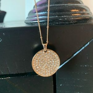 Long hang gold statement necklace